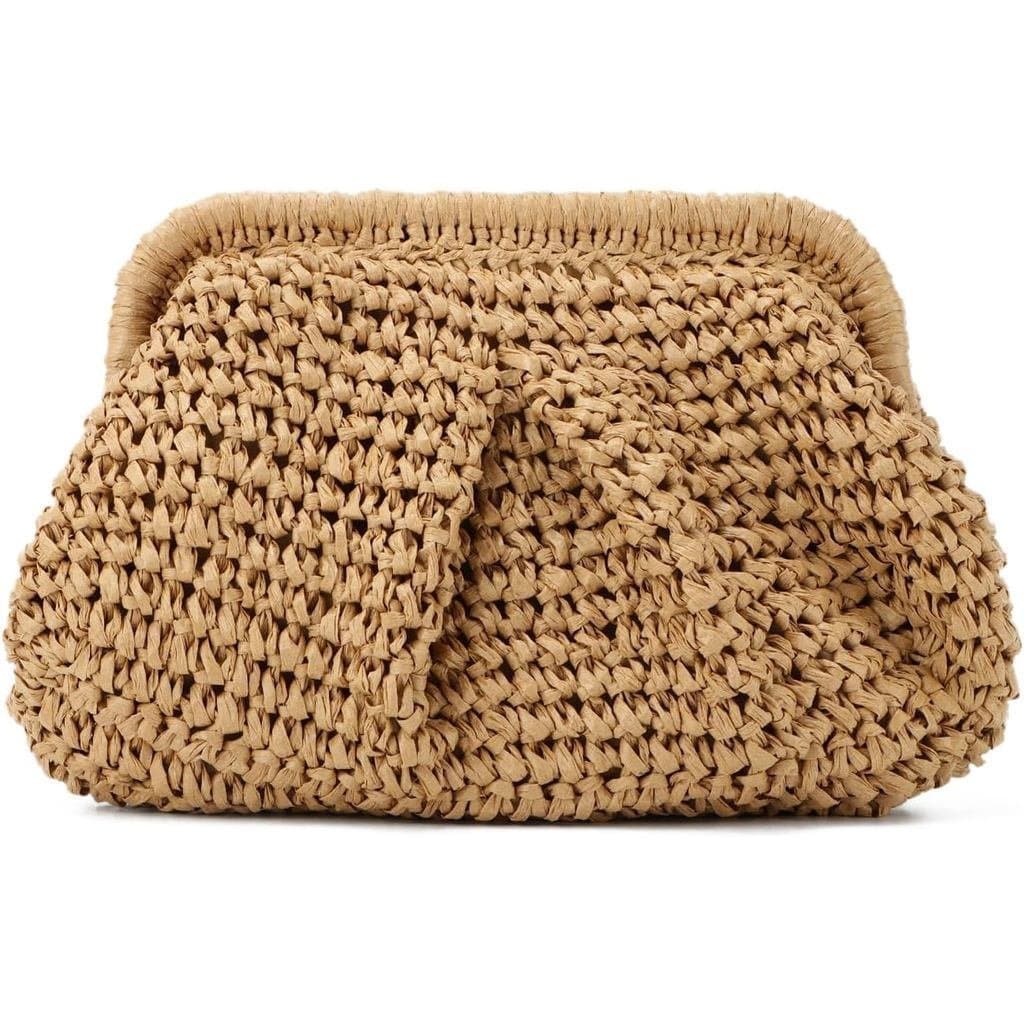Freie Liebe Bolsas de Palha para Mulheres, Bolsa de Ombro Trançada Estilo Dumpling, Bolsa de Praia de Verão, Bolsas Tran