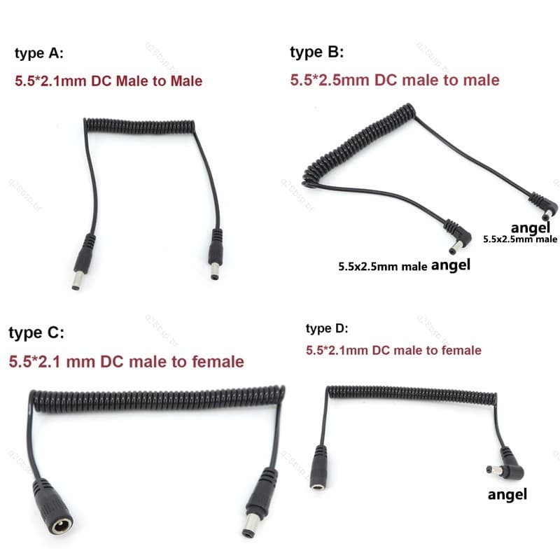 1.5m DC Macho Para Fêmea Plug Primavera Cabo De Alimentação 5.5x2.5mm 5.5mm x 2.1mm Extensão Tira LED Ventilador USB BR2