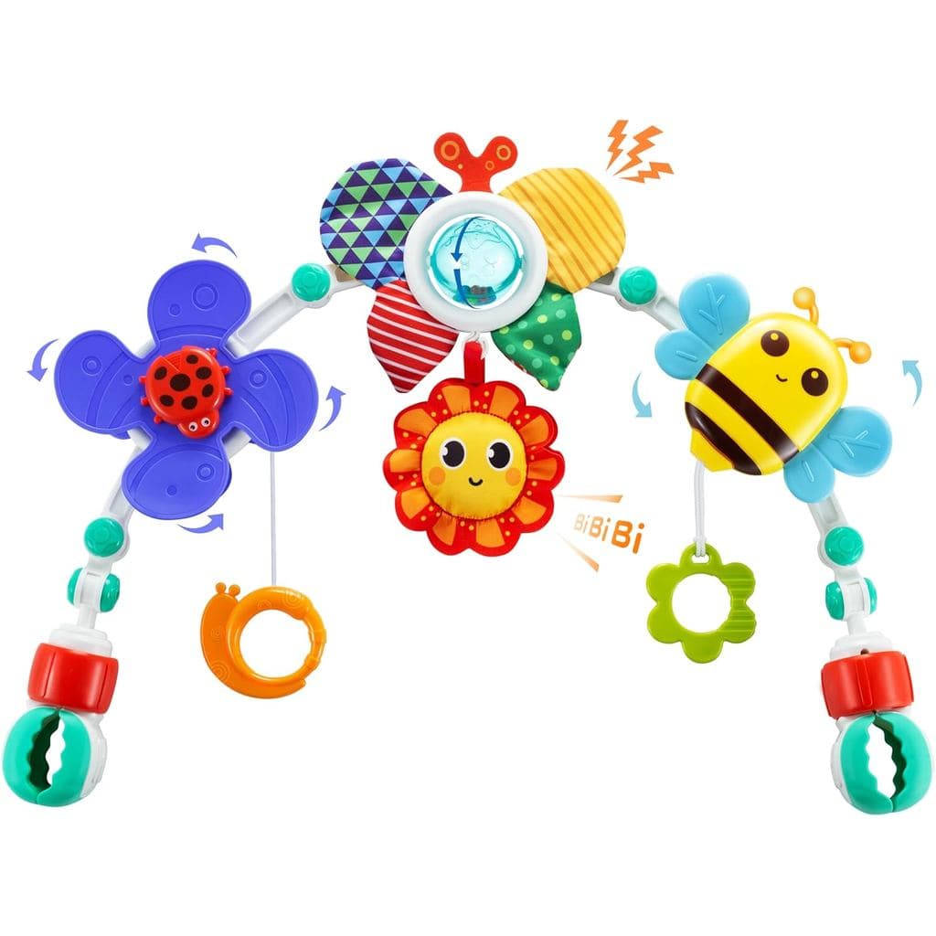 Brinquedo de arco ajustável Lynncare, adequado para bebês e crianças pequenas, brinquedo de arco para carrinho de bebê,
