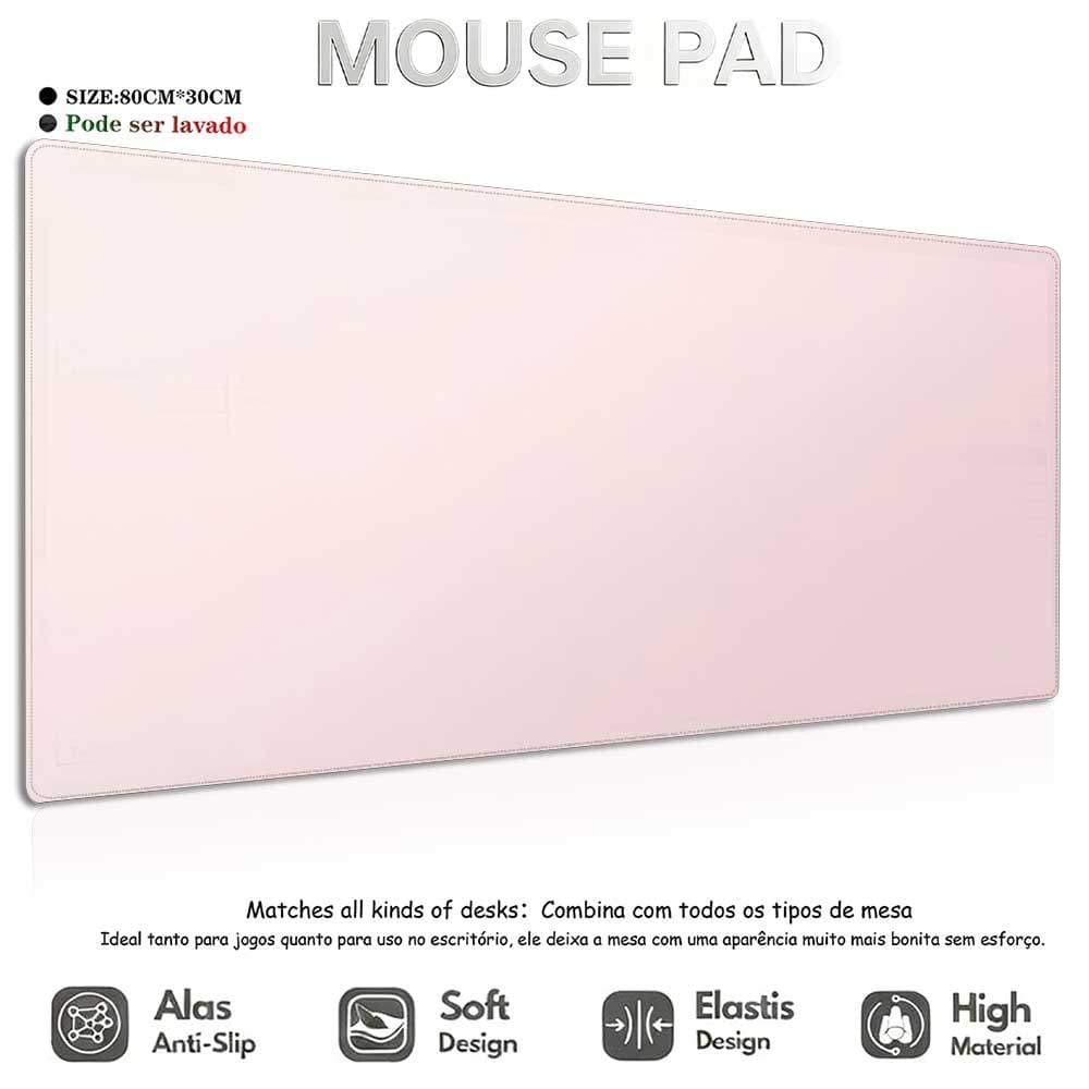 Mouse Pad Gradiente de Cor Sólida Premium Tapete de Mesa Antiderrapante Borda Costurada Mouse Pad Aesthetic 80×30cm