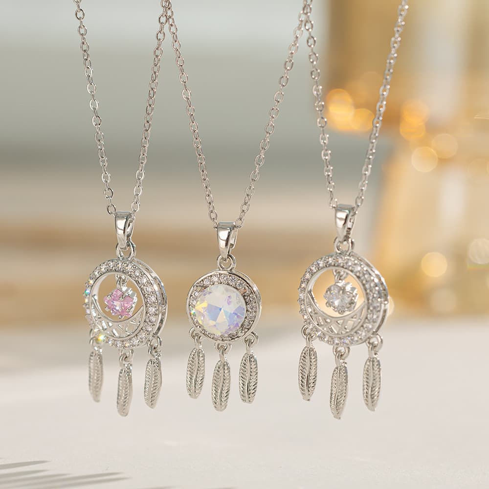Colar de aço titânio com zircônia Dream Catcher