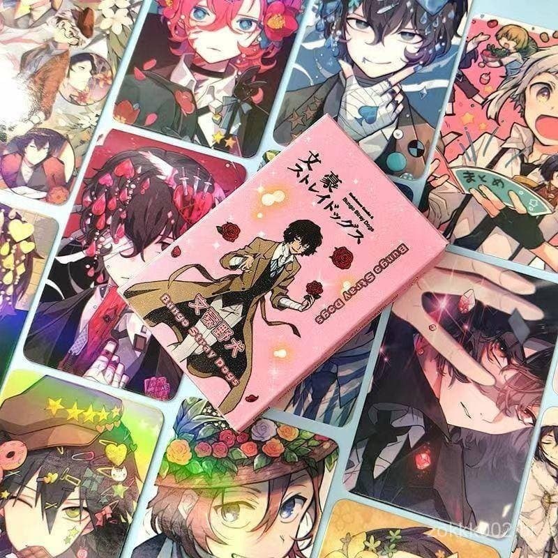 50Pcs/Pack Bungou Stray Dogs Cartão Laser Dazai Osamu Nakahara Chuuya Edogawa Ranpo Akutagawa Ryuunosuke De Impressão Du