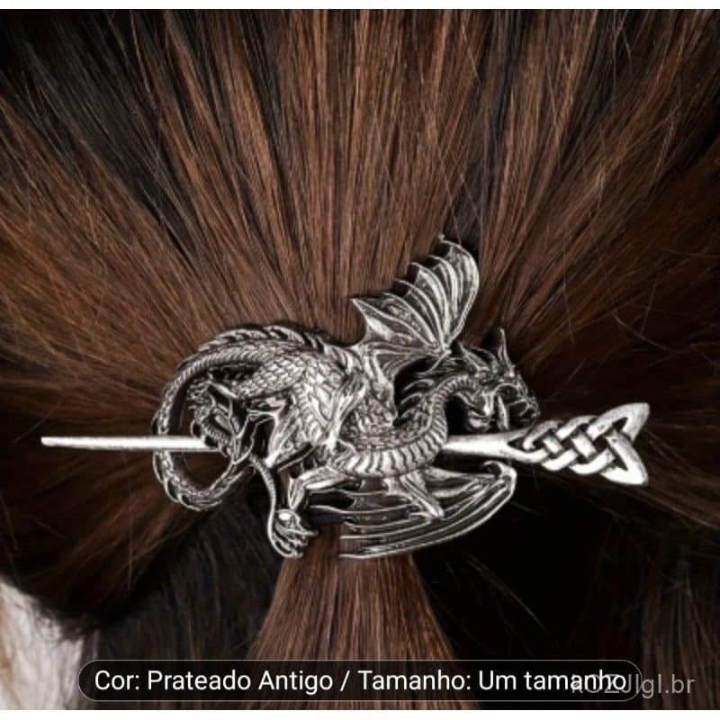 prendedor/presilha grampos de cabelo Viking Vintage de Dragão para Mulheres, presilha Estilo Nórdico Norueguês elegante