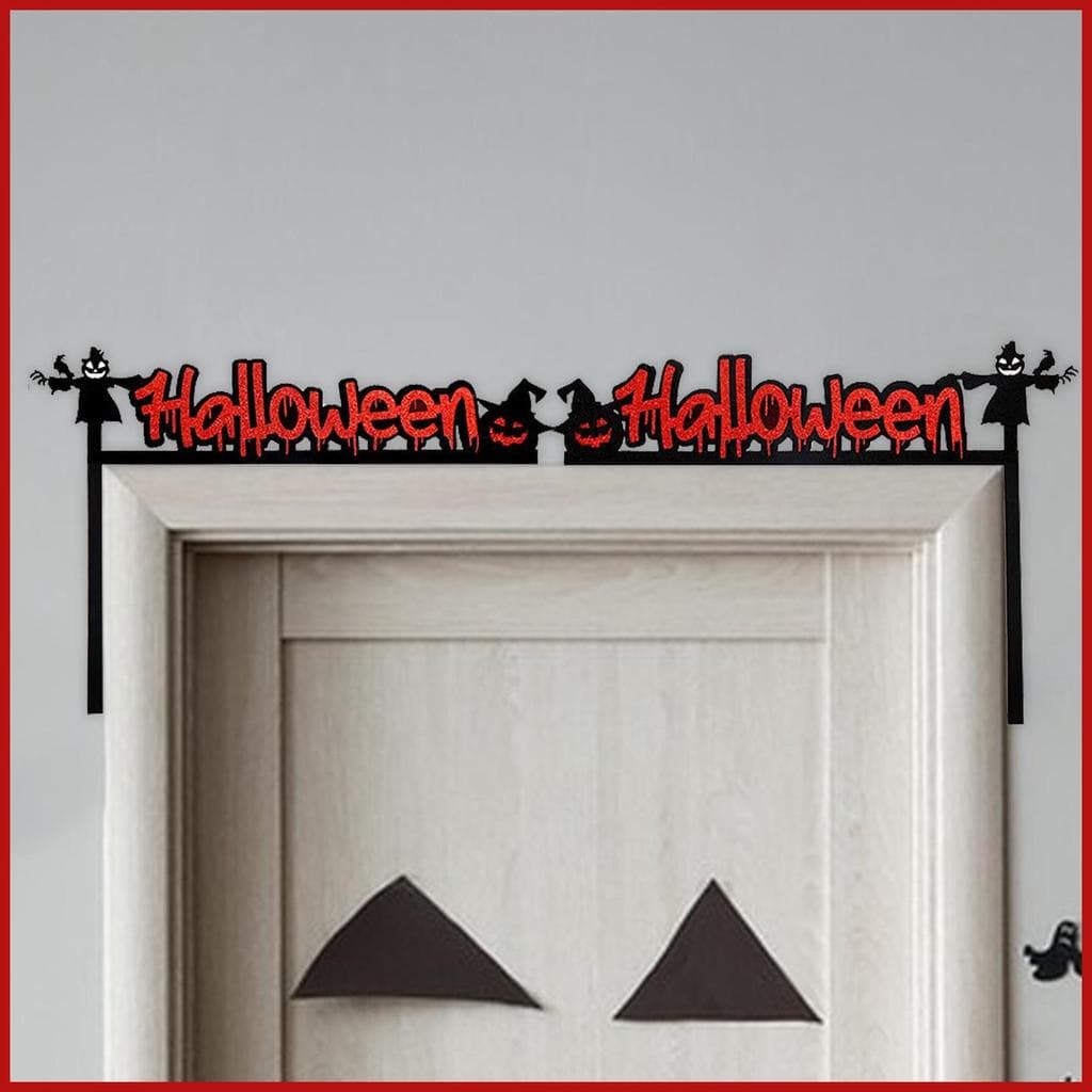 Decoração De Canto De Porta Para Halloween Gótico Reutilizável Outono Ornamento Bruxa Preto Cathalloween Topper pomermy