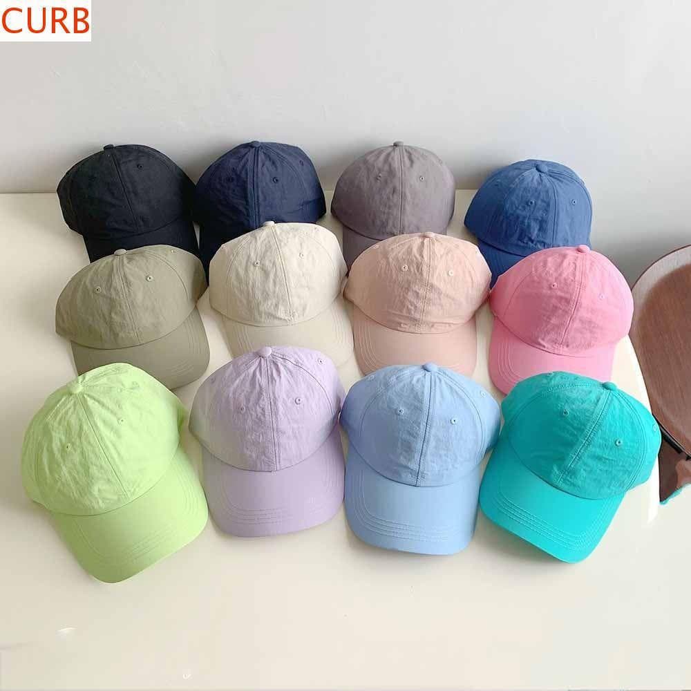 Boné De Beisebol De Secagem Rápida CURB , Chapéu De Sol De Cor Sólida Estilo Coreano Algodão Pontiagudo