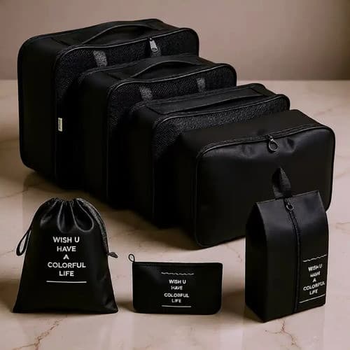 Kit Necessaire Organizadora Mala Viagem 7 Peças Impermeável