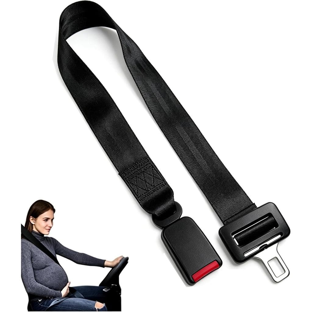 Acessório universal para carro, preto, ajustável, proporciona conforto ideal para pessoas com excesso de peso.