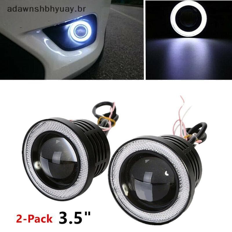Adawnshubiuay 1 * 3.5 " Olhos De Anjo LED Luz De Nevoeiro Carro SUV Universal Branco Lâmpada De Cabeça De Condução 12V B