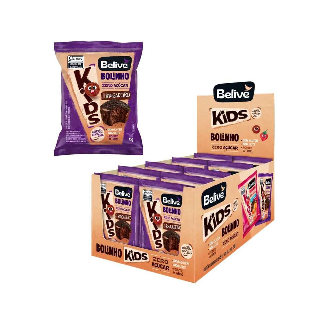 Bolinho Infantil Brigadeiro Sem Açúcar - Belive 10 Unidades 45g