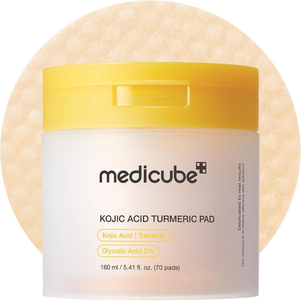 Medicube Kojic Acid Turmeric Clarifying Toner Pad - 70 Almofadas Tônicas Clareadoras Dia/Noite Todo Tipo De Pele