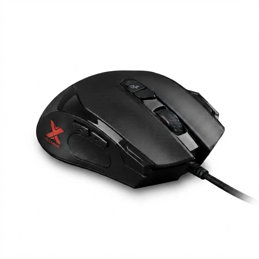 Mouse Gamer Vinik Icarus 3200 DPI 7 Botões Auto Click Ajuste de Peso Cabo Nylon USB RGB Para PC Notebook Gamer