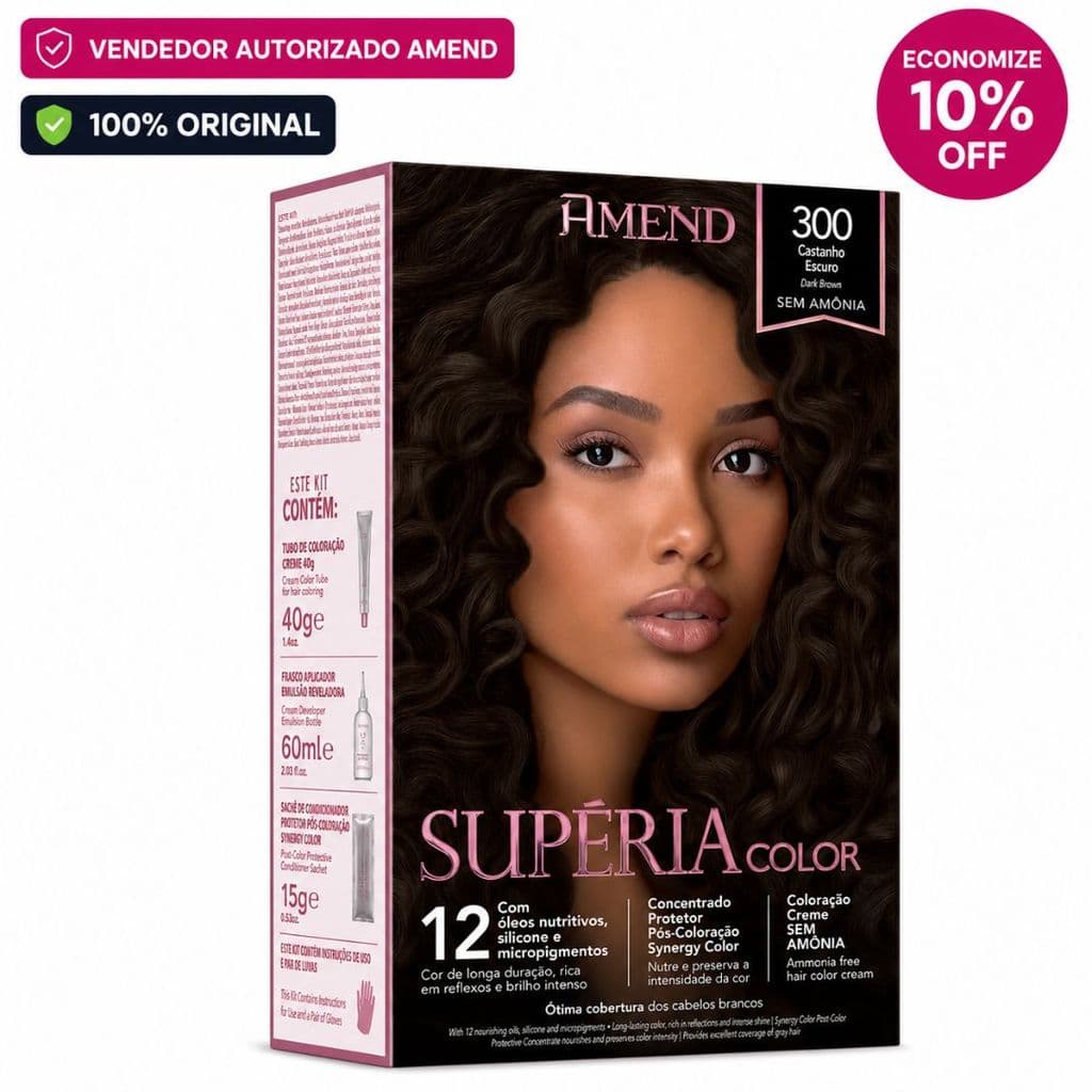 Tonalizante Amend Supéria Color 300 Castanho Escuro