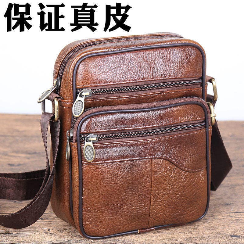 Bolsa masculina de couro genuíno garantida, bolsa de ombro de couro, bolsa mensageiro masculina, mochila de negócios, vá