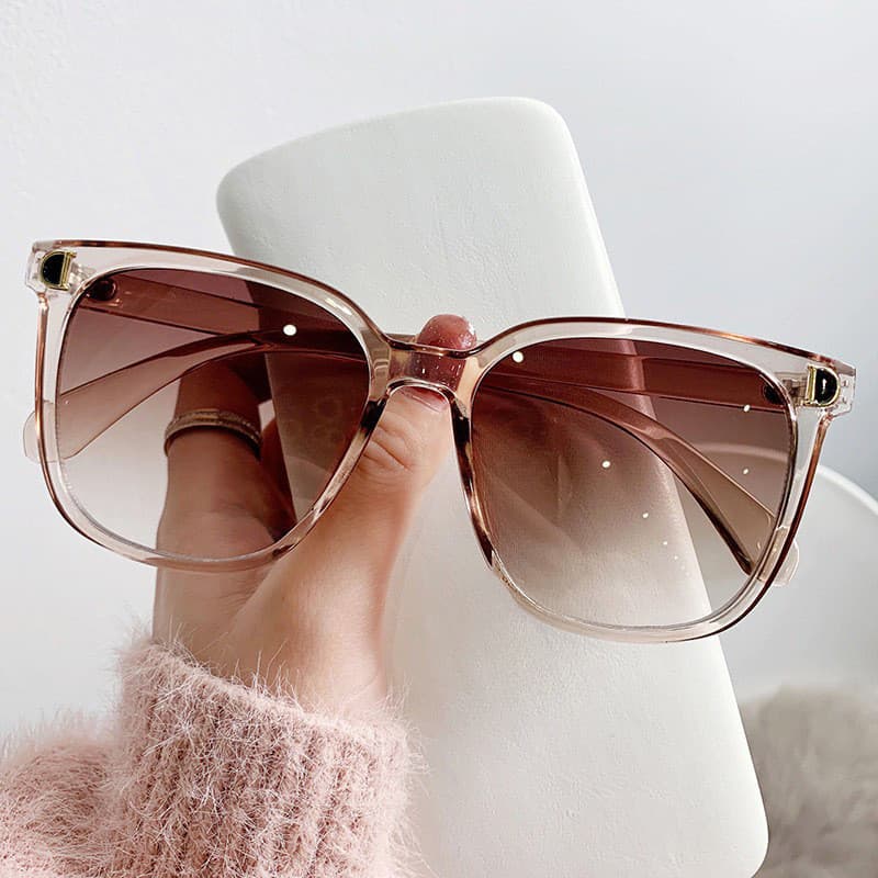 Óculos De Sol Moda Feminina Retro Versátil Armação Grande UV400