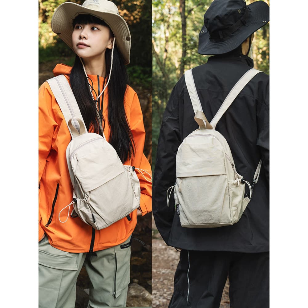 Multifuncional dupla utilização saco de peito das mulheres dos homens viagem ao ar livre leve pequena mochila à prova dw