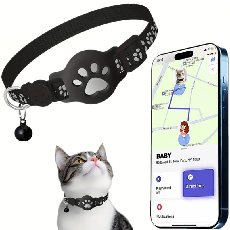 Coleira Localizadora De Gato De Estimação Para iOS À Prova D'água Apple Find My Tracker Reflexiva