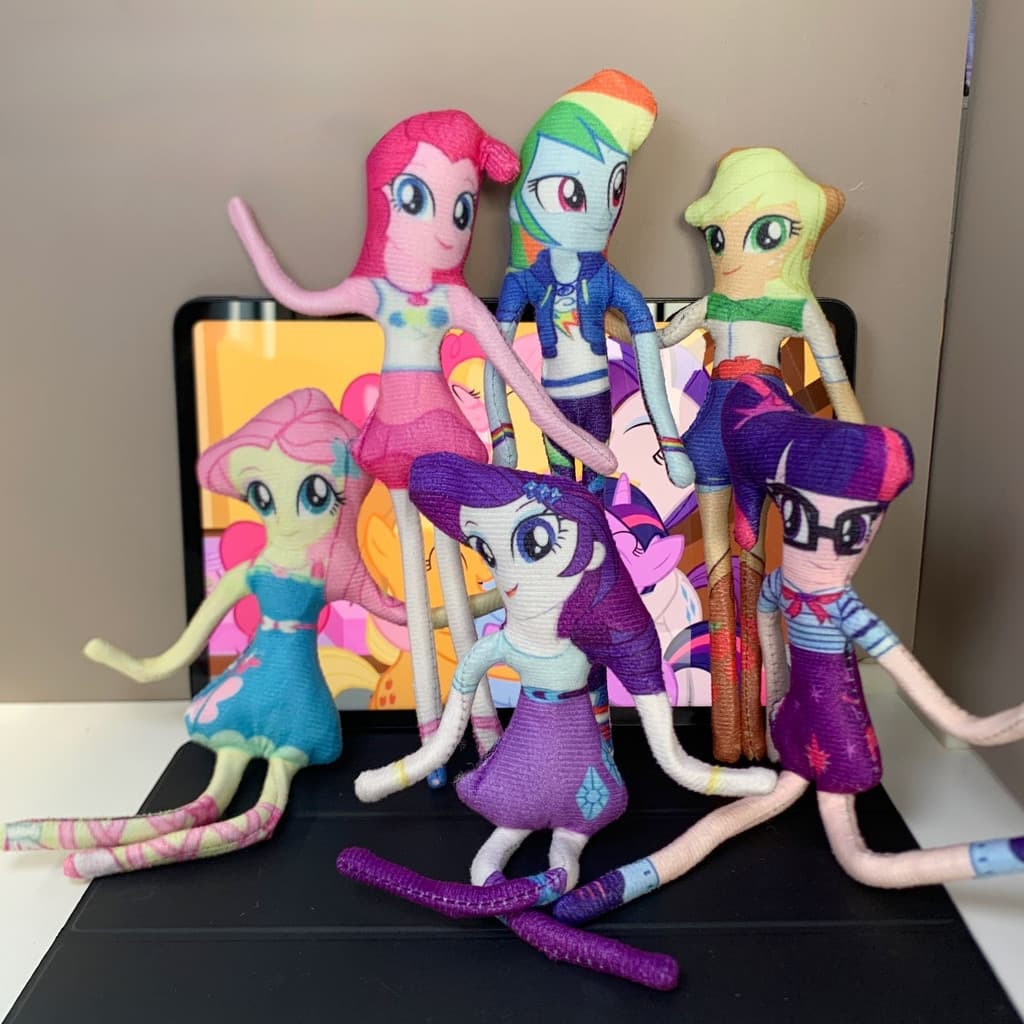 U2AB My Little Pony Boneca de Pelúcia com Estrutura de Arame Dobrável, Posição Ajustável, Brinquedo Abstrato, Personagem