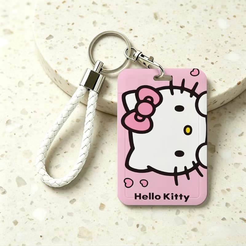 Porta Cartão Hello Kitty Personagem Kawaii com Cordão Chaveiro Acessório Colecionável Fofo