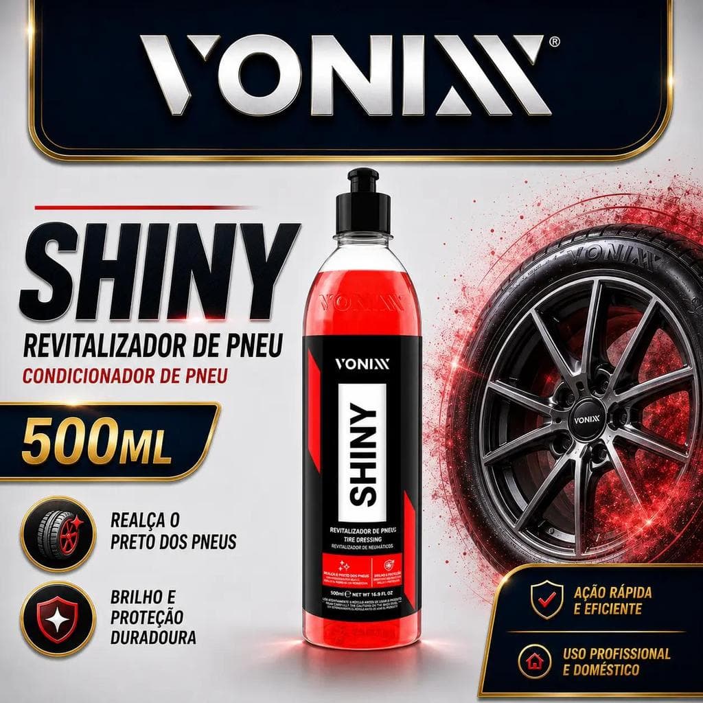 Revitalizador De Pneu Pretinho Shiny Vonixx - 500ml CONDICIONADOR DE PNEU