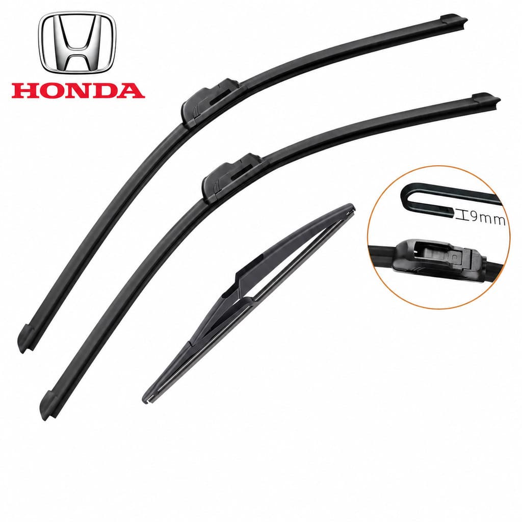 Kit Palhetas Limpador Para-brisa Silicone Limpeza Silenciosa Modelos Honda