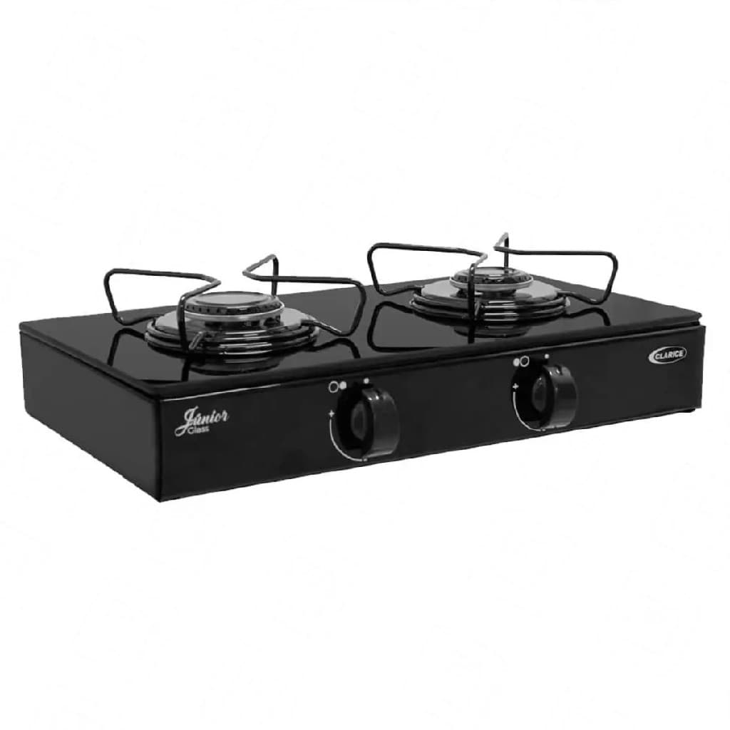 Cooktop À Gás Clarice Junior 2 Bocas Glass Manual-preto