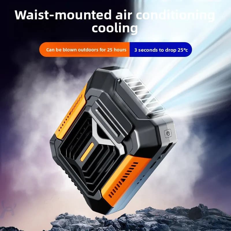 USB Recarregável Cintura & Pescoço Clipe Ventilador Embutido Lanterna LED Portátil De Refrigeração De Mesa Para Construç