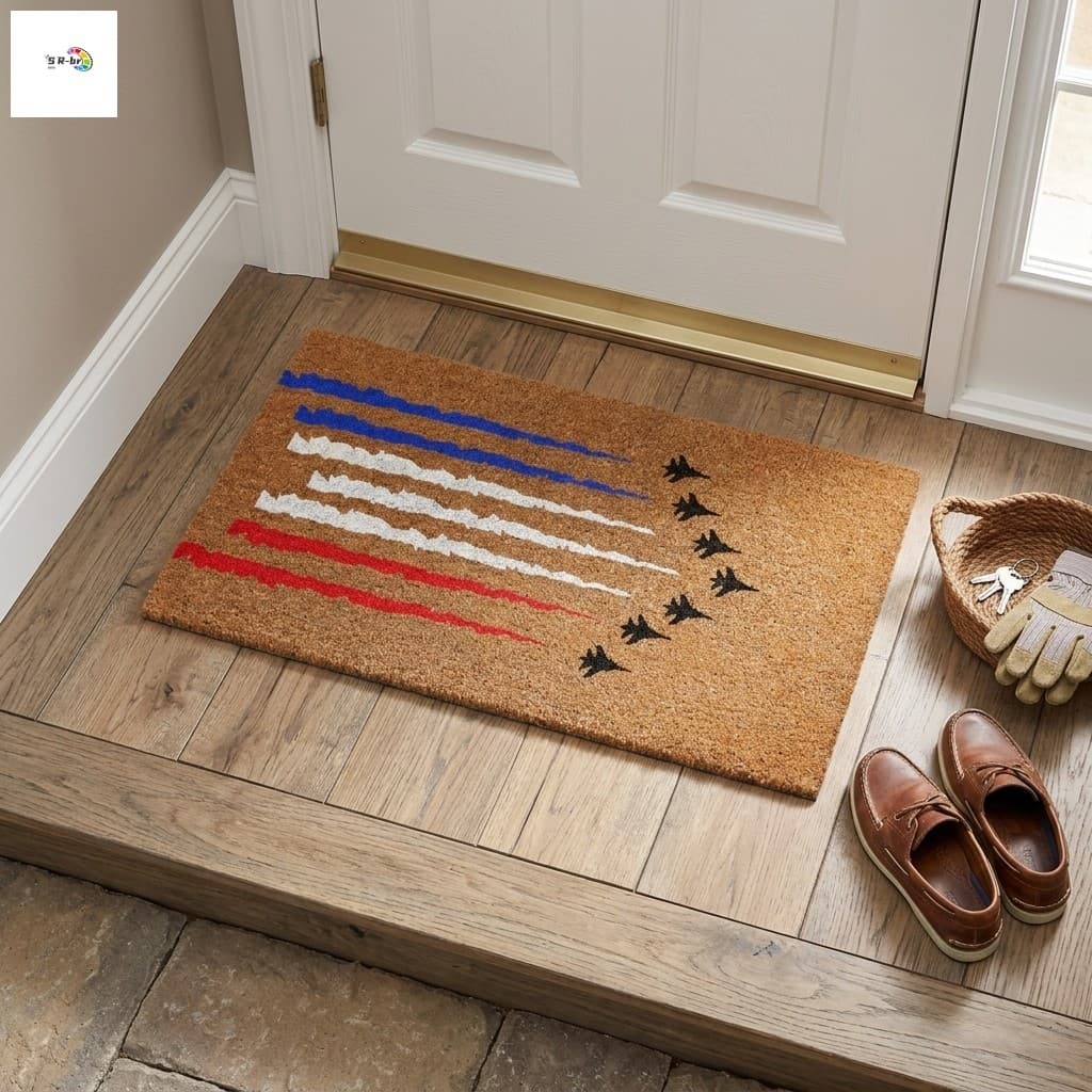Tapete De Entrada Com Tema Patriótico Vermelho Branco Azul Para Casa