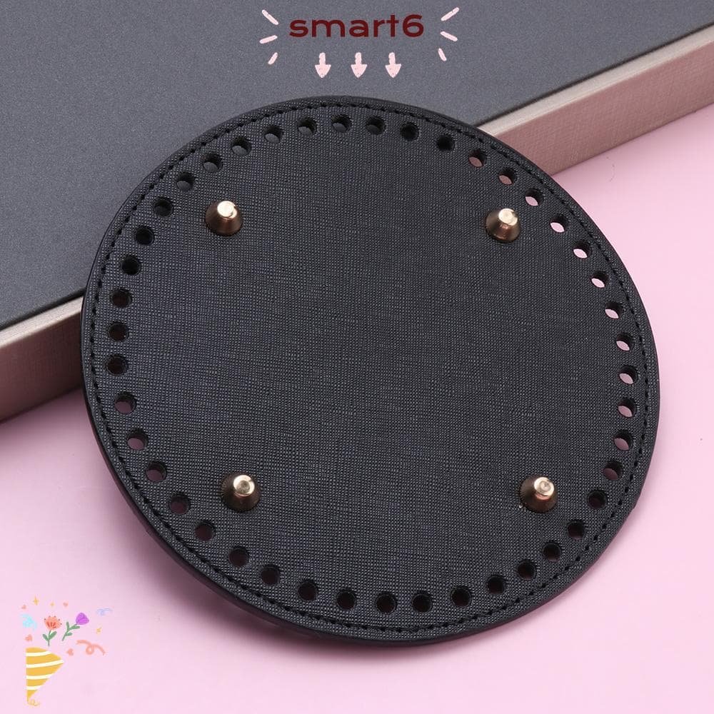 Parte Inferior Longa SMART Com 52 Furos Bolsa De Crochê Oval Fundo Feito À Mão Em Couro PU