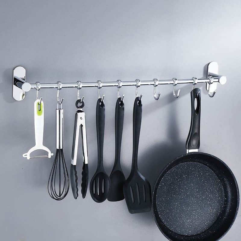 Gancho de cozinha linha de aço inoxidável gancho prateleira da cozinha pingente parede pendurado forte gancho pegajoso R