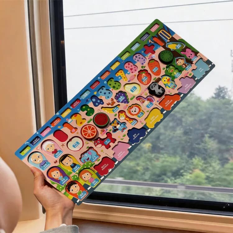 Trilho de alta velocidade com ferramenta útil para bebês, brinquedos infantis de 1 a 3 anos, quebra-cabeça, placa lológi