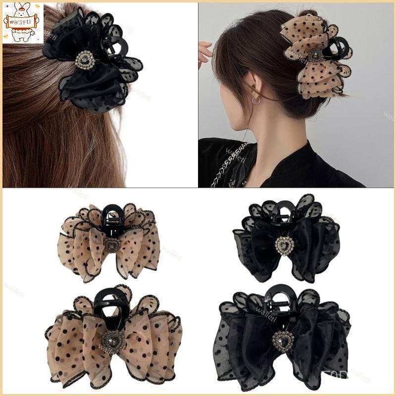 Lovely Meshes Bowknot Garra Cabelo Temperamento Grampo Para Casamentos E Celebrações