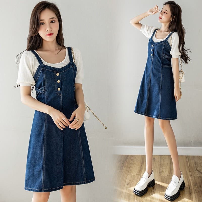 2026 primavera outono novo estilo versão coreana tiro Real Casual All-Match Denim cinta saia mais magro olhar vestido fe