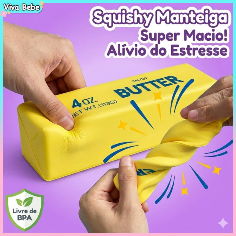 Brinquedo Squishy de Manteiga BUTTER Alivia o estresse, sem BPA, brinquedos para apertar
