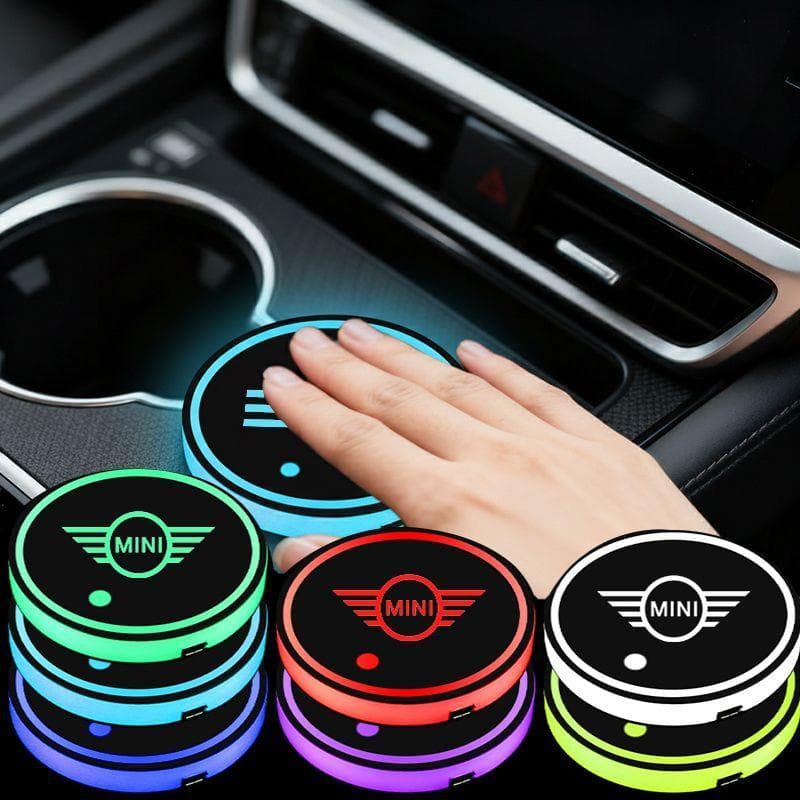 7 Cores Sensor de Movimento Porta-Copo LED para Carro Artigos Automotivos For MINI Cooper S One Countryman