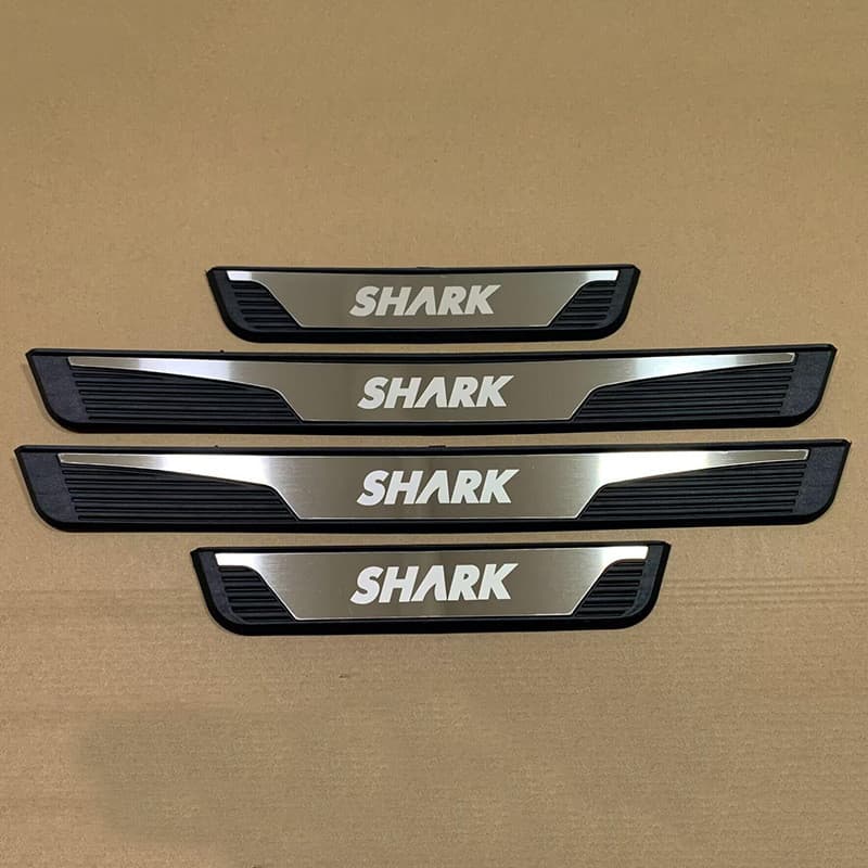 Aço Inoxidável Guarnição de Soleira Proteção de Porta de Carro para BYD Shark, Conjunto de 4 peças
