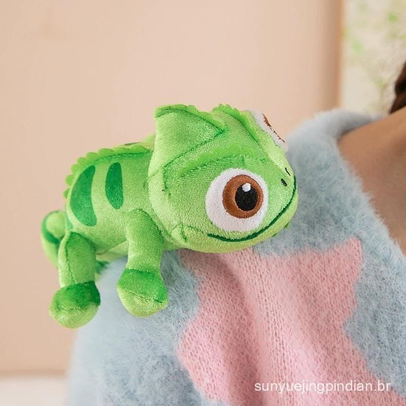 Brinquedo de Pelúcia Pascal Rapunzel Camaleão de 17cm, Boneco Kawaii para Decoração de Quarto de Meninos e Meninas