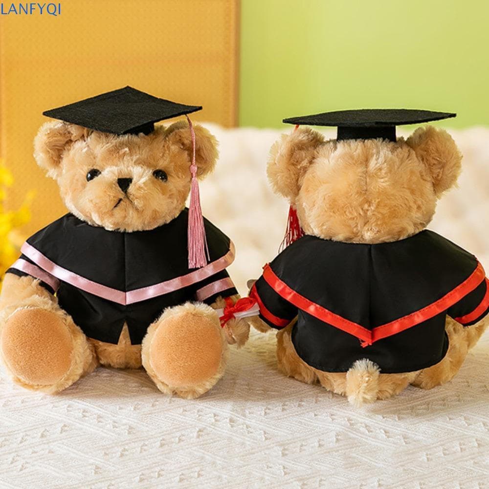 LANFYQI Médico Boné Graduação Urso Boneca , Chapéu De Solteiro Macio Brinquedo De Pelúcia De , Animal