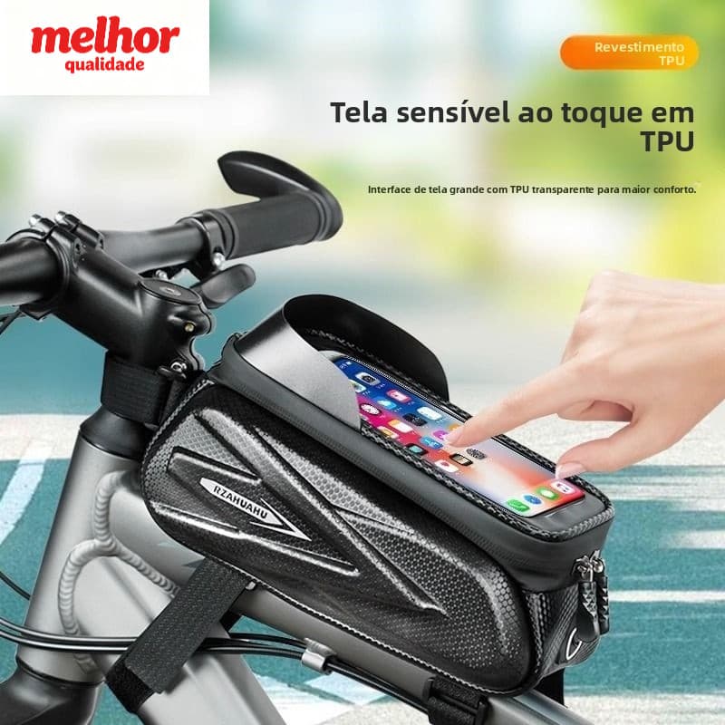 EVA Hard Shell Bicicleta Tubo Superior Bolsa À Prova D 'Água TPU Touch Screen Celular Bolsa Mountain Bike Cross Beam Bol