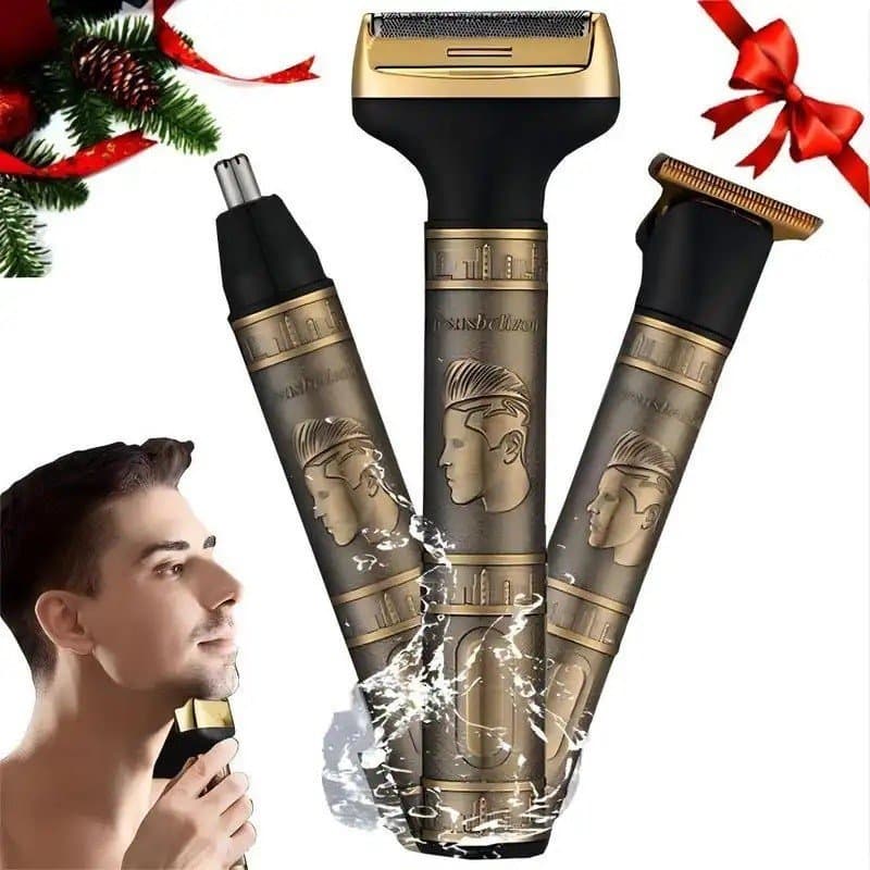 Aparador de Cabelo Elétrico, 1 Conjunto de Barbeador Elétrico com Acessórios, Aparador de Pelos do Nariz, Barbeador Elét