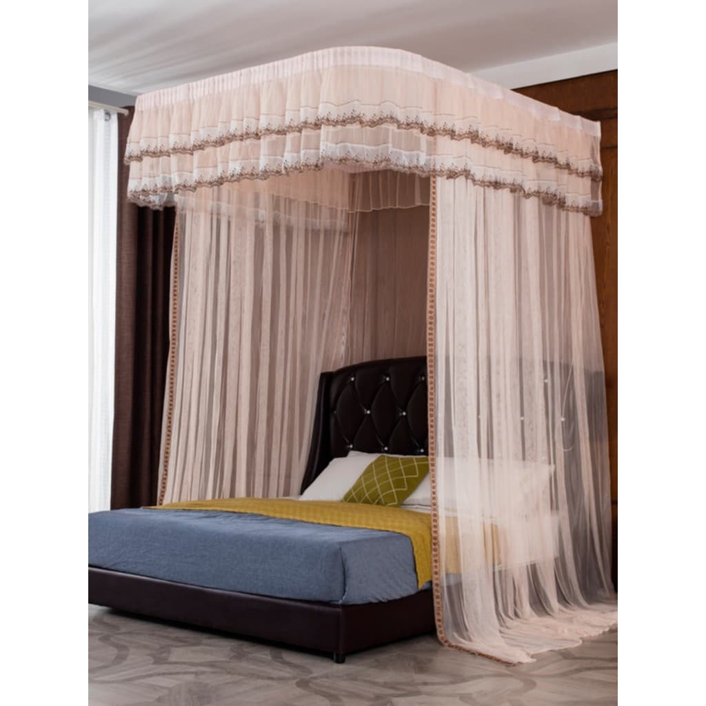 Rede mosquiteira doméstica, suporte reforçado, quadrado, 1.5 cama, 1.8m, altura ajustável, calcador de chão, sem perfura