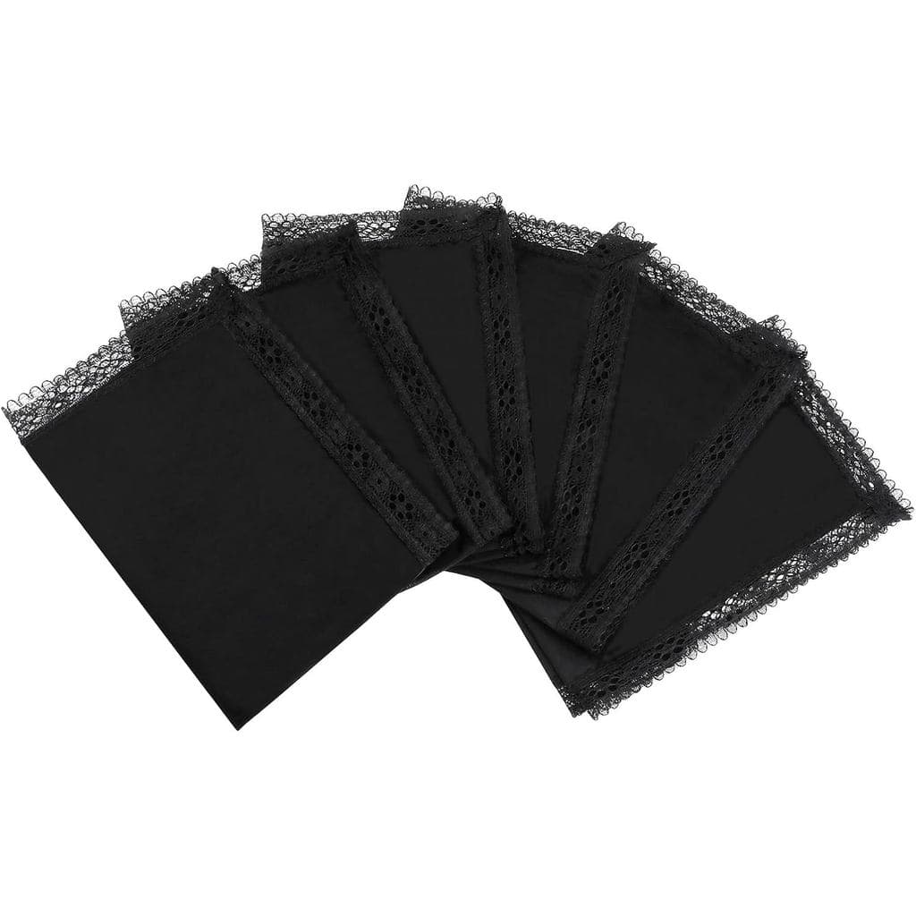 Lenços Pretos para Mulheres, Lenços de Renda de Algodão Macio para Mulheres, Lenços Femininos para Uso Diário e Funerári