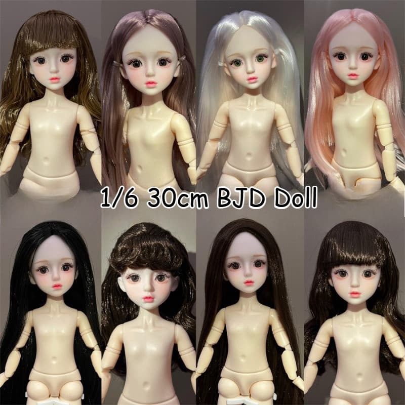 1/6 30cm BJD Boneca Nua 3D Músculo Ocular real 20 Conjunta Brinquedo De Menina