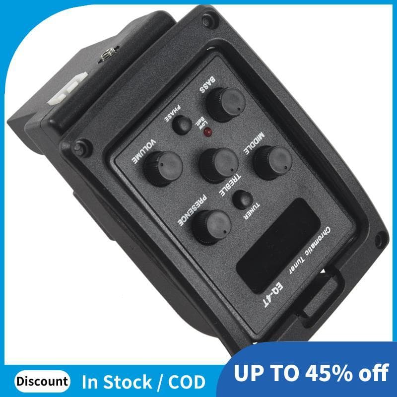 EQ-4T 4 Band Pickup Pré-Amplificador Com Afinador Para Guitarra Acústica Sintonizador LCD E Controle De Volume De Elétri