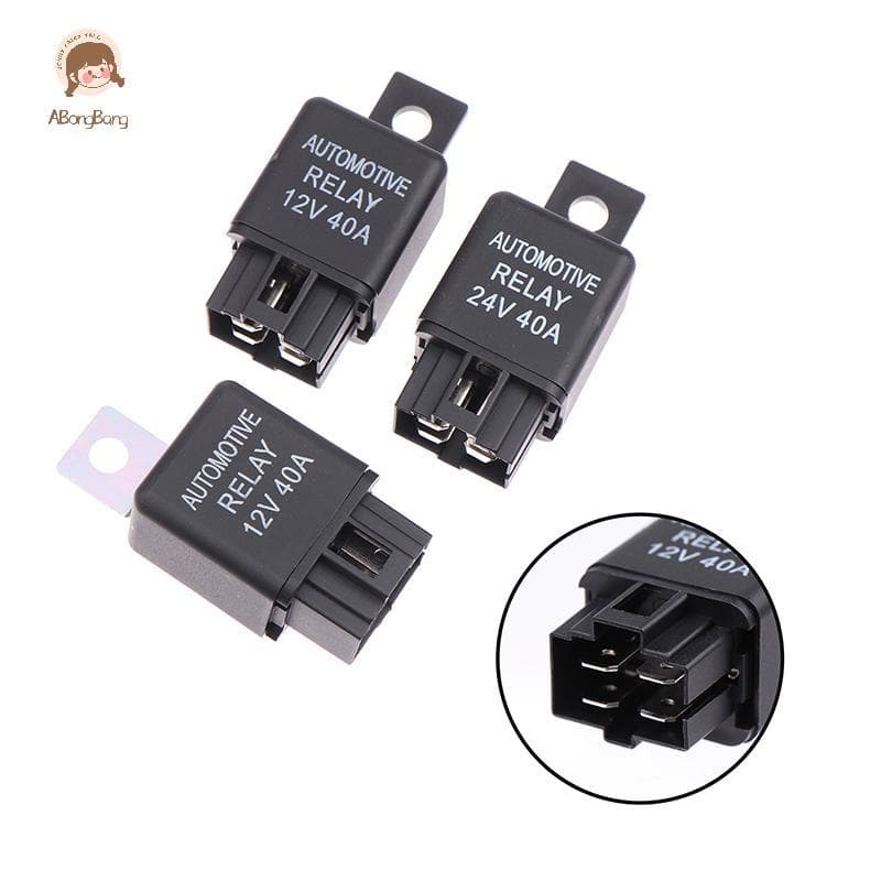 ABongBang 1Pc Relé De Carro 12V 24V 40A 40 AMP Automotivo Van Barco Bicicleta 4 Pinos SPST Alarme Peças Reposição Automó