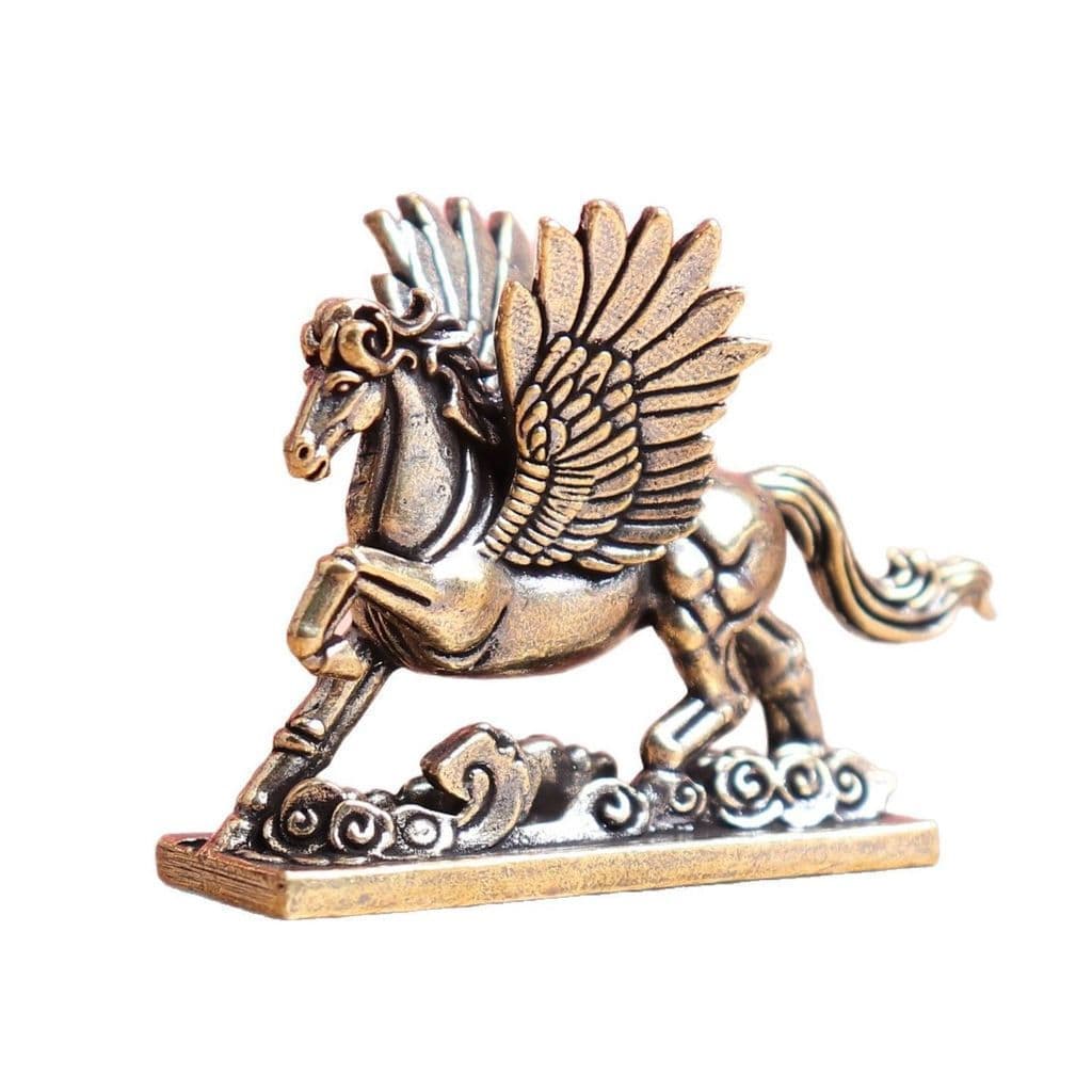 Latão puro pegasus pegasus sólido truque arroz em BMW zodíaco cavalo Retro decoração Desktop chá Pet artesanato ornament