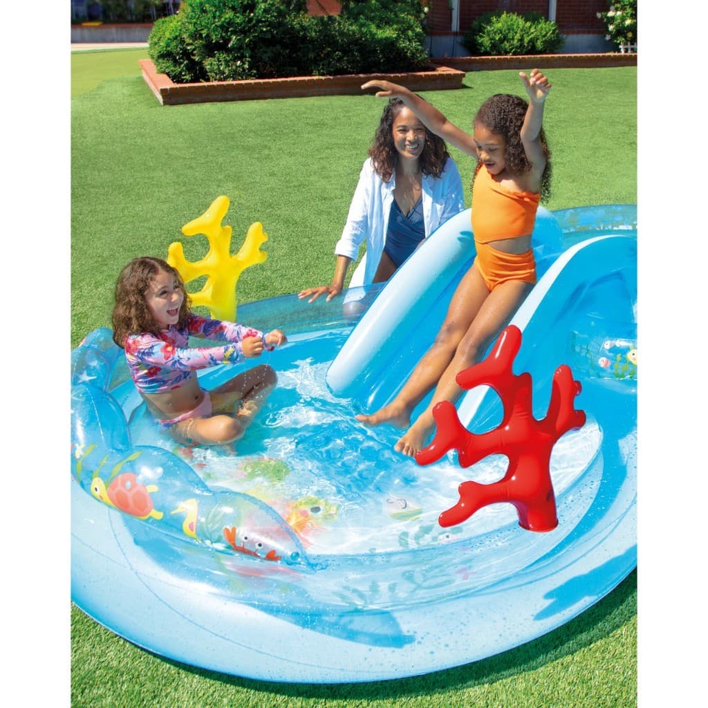 Piscina Infantil Inflável Playground Fundo Do Mar C/ Escorregador Intex 56143