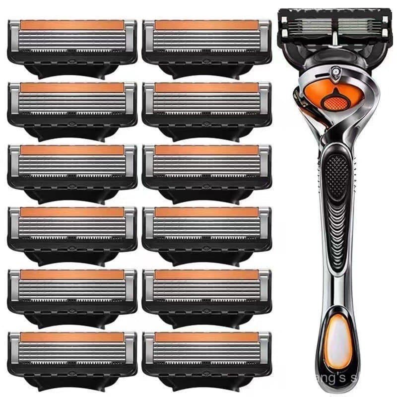 Navalha manual de cinco lâminas compatível com o conjunto de lâminas de barbear de aço inoxidável multilayer da Gillette