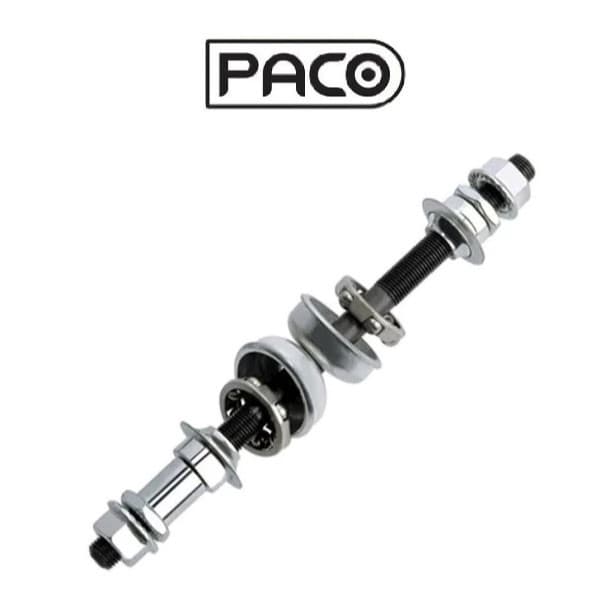 Eixo Traseiro Completo Com Caixa e Colar Rosca 3/8 x 175mm - Aço Reforçado P/ Bicicleta de Marcha