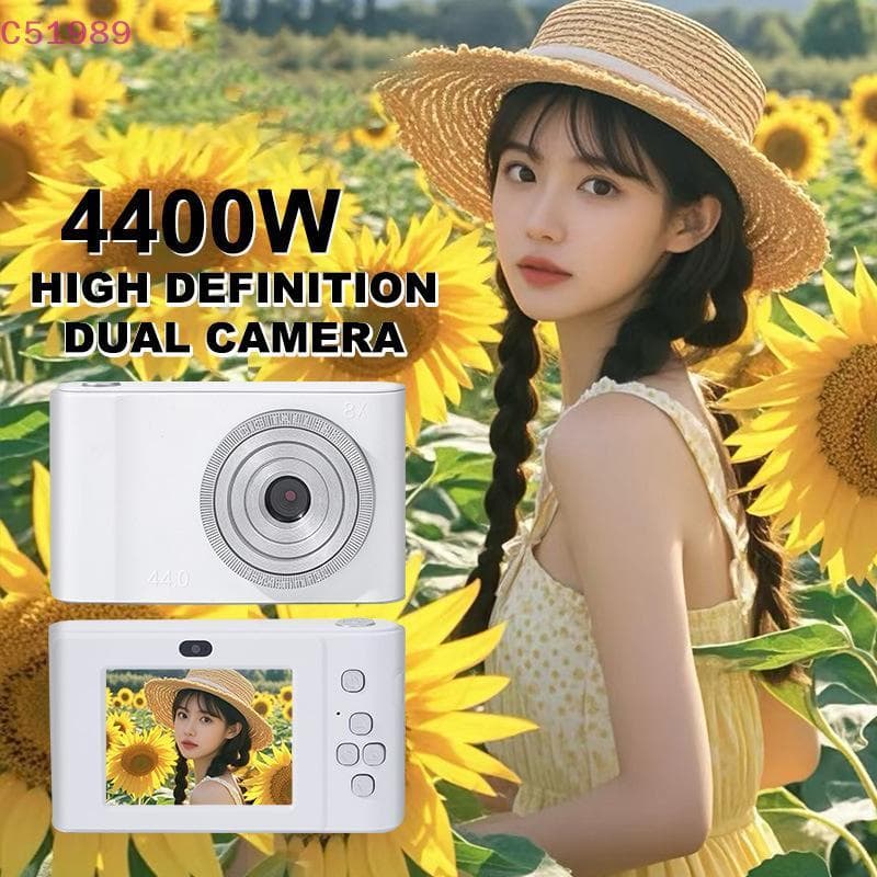 [kaan] Mini Câmera Digital CCD De 44 Mp Com Cartão De Memória Lente Dupla 4K Zoom 8X De Viagem Para Crianças Meninas Pre