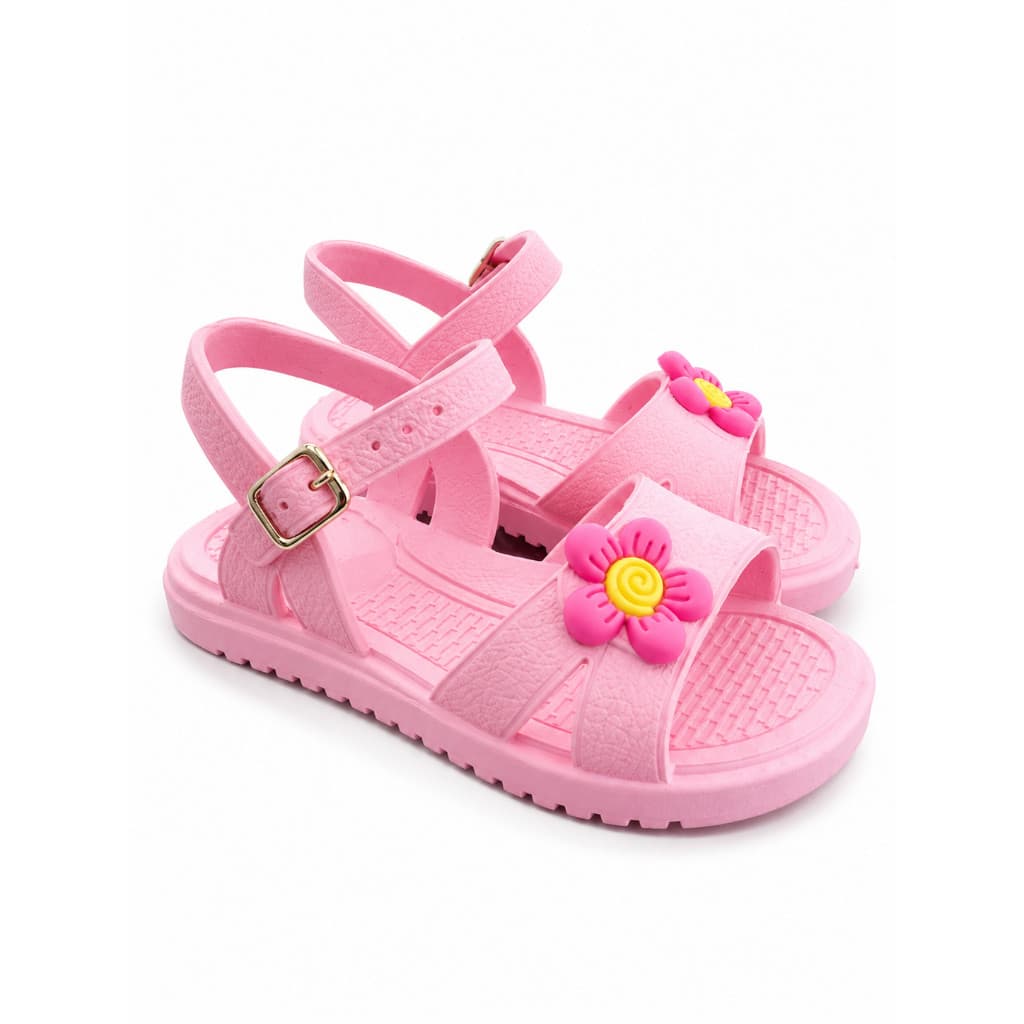 Sandália Infantil Menina flor escolar papete leve emborrachada